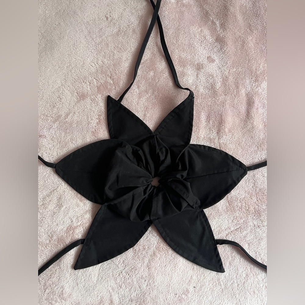 Floral Black Crop Top
